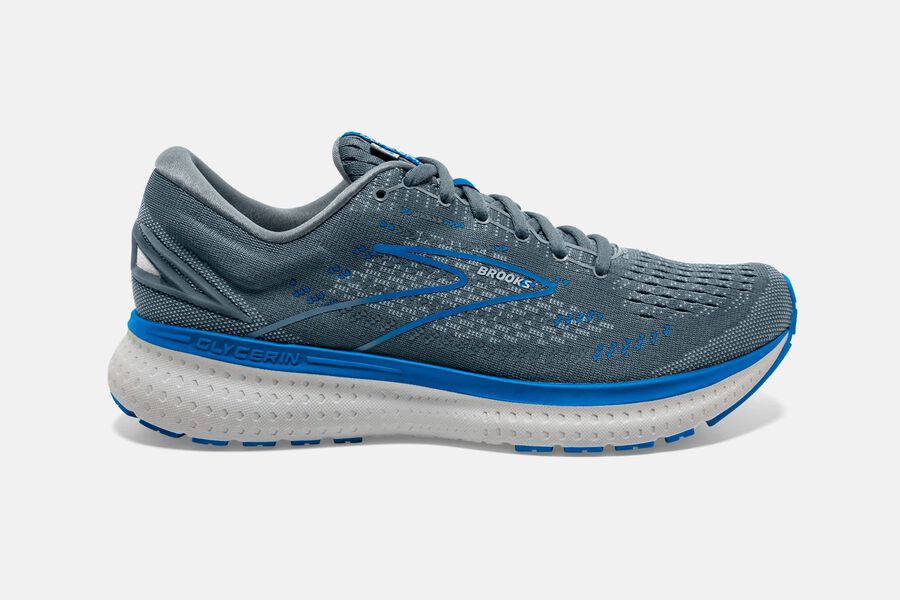 Brooks Glycerin 19 Road Running Shoes Mens - Grey/Blue - WFOTD-3078